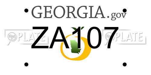 ZA107 Georgia License Plate