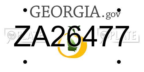 ZA26477 Georgia License Plate