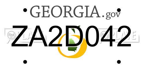 ZA2D042 Georgia License Plate