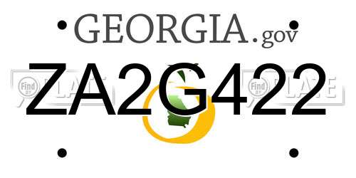 ZA2G422 Georgia License Plate