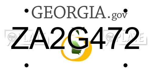 ZA2G472 Georgia License Plate