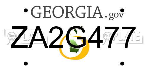ZA2G477 Georgia License Plate