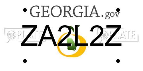 ZA2L2Z Georgia License Plate