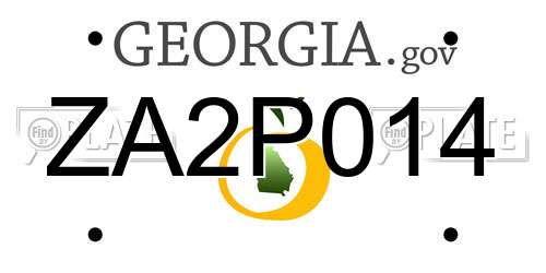 ZA2P014 Georgia License Plate