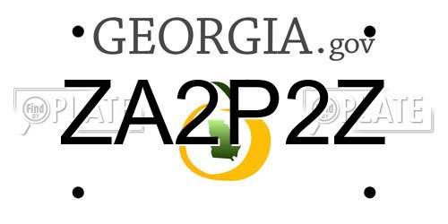 ZA2P2Z Georgia License Plate
