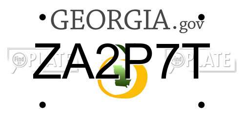 ZA2P7T Georgia License Plate