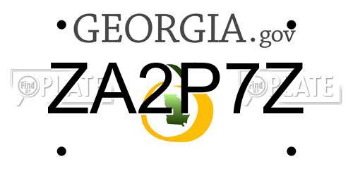 ZA2P7Z Georgia License Plate