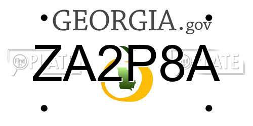 ZA2P8A Georgia License Plate