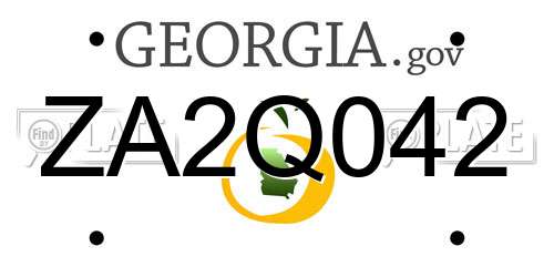 ZA2Q042 Georgia License Plate