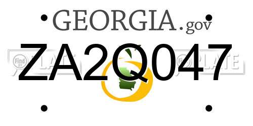 ZA2Q047 Georgia License Plate