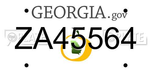 ZA45564 Georgia License Plate