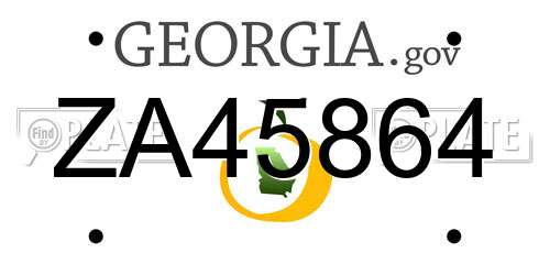 ZA45864 Georgia License Plate
