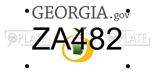 ZA482 Georgia License Plate