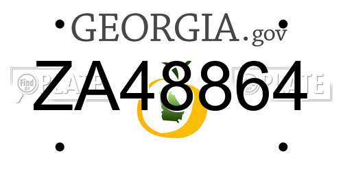 ZA48864 Georgia License Plate