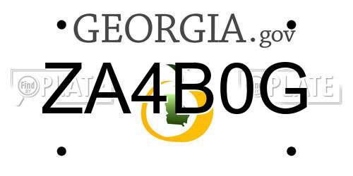 ZA4B0G Georgia License Plate