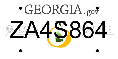 ZA4S864 Georgia License Plate
