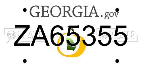 ZA65355 Georgia License Plate