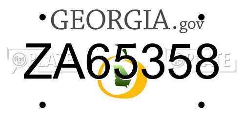 ZA65358 Georgia License Plate