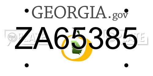 ZA65385 Georgia License Plate