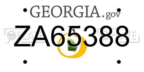 ZA65388 Georgia License Plate