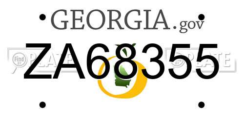 ZA68355 Georgia License Plate