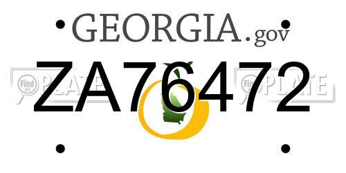 ZA76472 Georgia License Plate