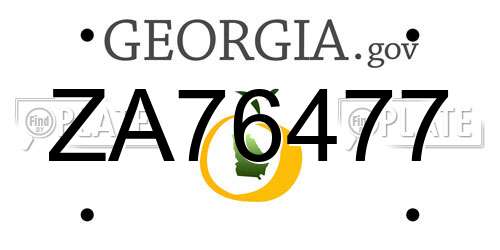 ZA76477 Georgia License Plate