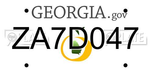 ZA7D047 Georgia License Plate
