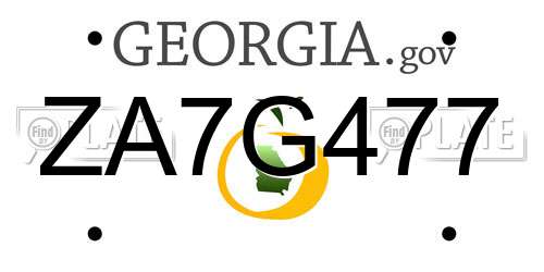 ZA7G477 Georgia License Plate