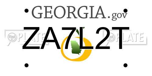 ZA7L2T Georgia License Plate