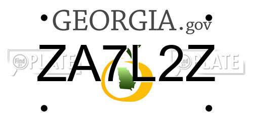 ZA7L2Z Georgia License Plate