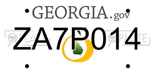 ZA7P014 Georgia License Plate
