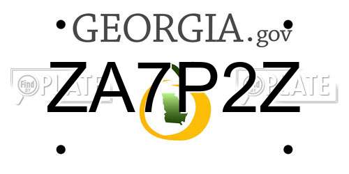 ZA7P2Z Georgia License Plate