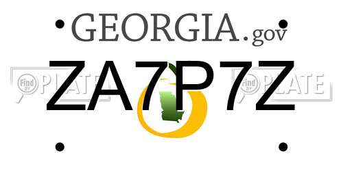 ZA7P7Z Georgia License Plate