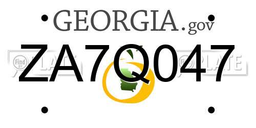 ZA7Q047 Georgia License Plate