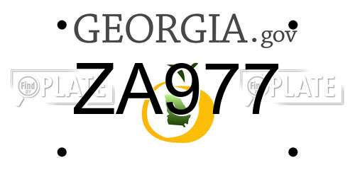 ZA977 Georgia License Plate