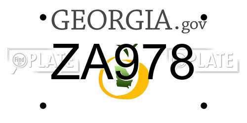 ZA978 Georgia License Plate