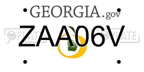 ZAA06V Georgia License Plate