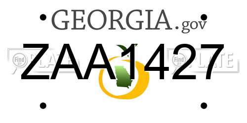 ZAA1427 Georgia License Plate