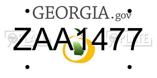 ZAA1477 Georgia License Plate