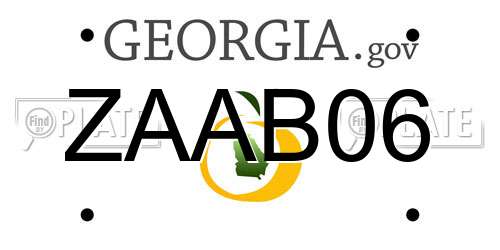 ZAAB06 Georgia License Plate