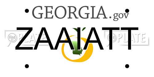 ZAAIATT Georgia License Plate