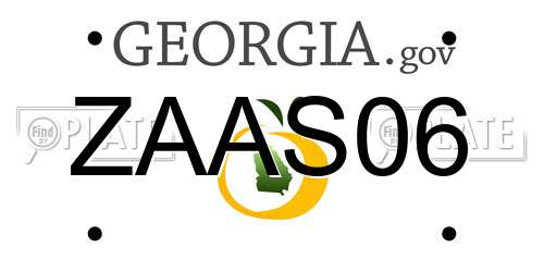 ZAAS06 Georgia License Plate