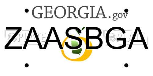 ZAASBGA Georgia License Plate