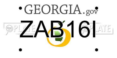 ZAB16I Georgia License Plate