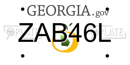 ZAB46L Georgia License Plate
