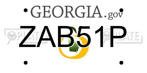 ZAB51P Georgia License Plate