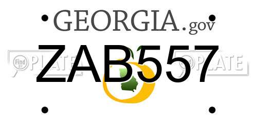 ZAB557 Georgia License Plate