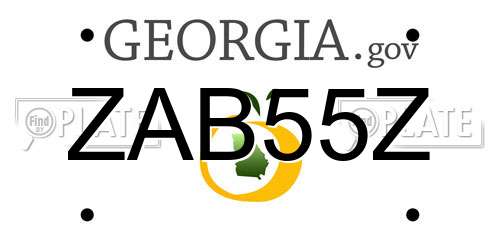 ZAB55Z Georgia License Plate