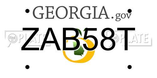 ZAB58T Georgia License Plate
